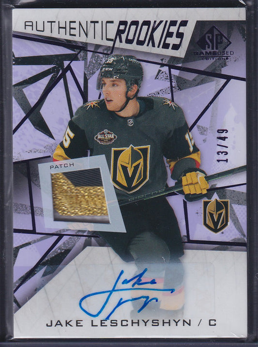 JAKE LESCHYSHYN - 2021 SP Game Used AUthentic Rookies Auto Patch #166, /49