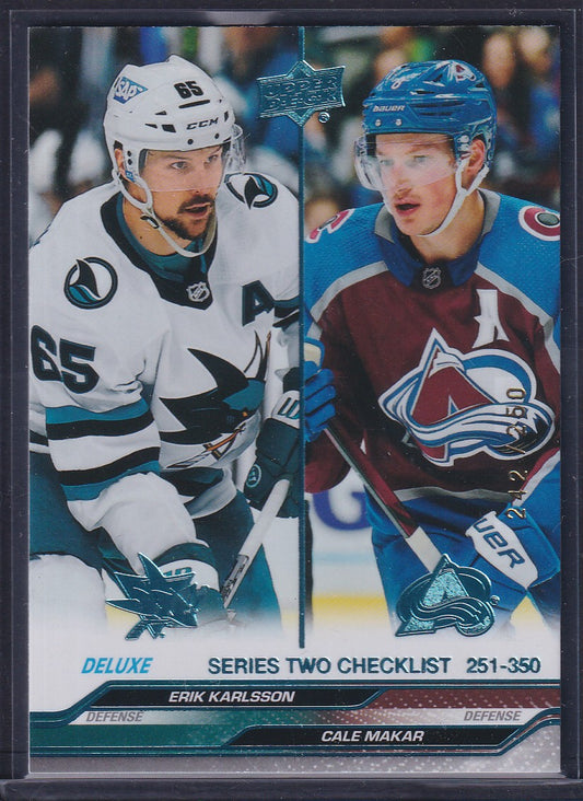 KARLSSON / MAKAR - 2023 Upper Deck Series 2 Checlist DELUXE #449, /250