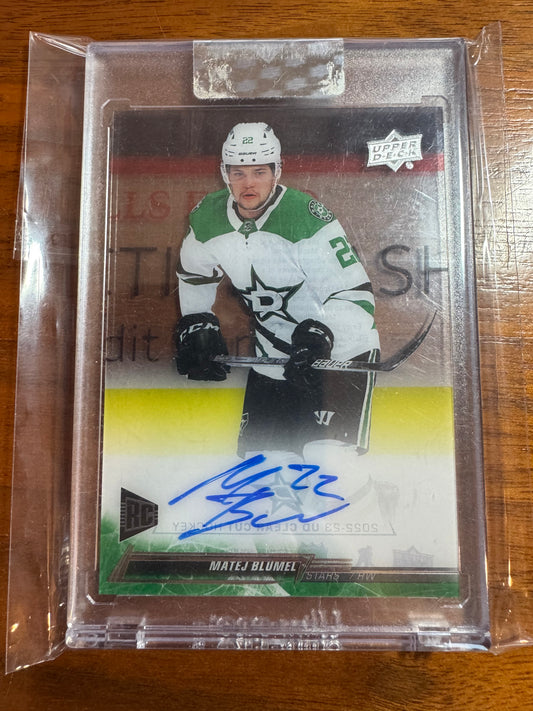 MATEJ BLUMEL - 2022 Upper Deck Clear Cut Rookie Auto #CC-BL