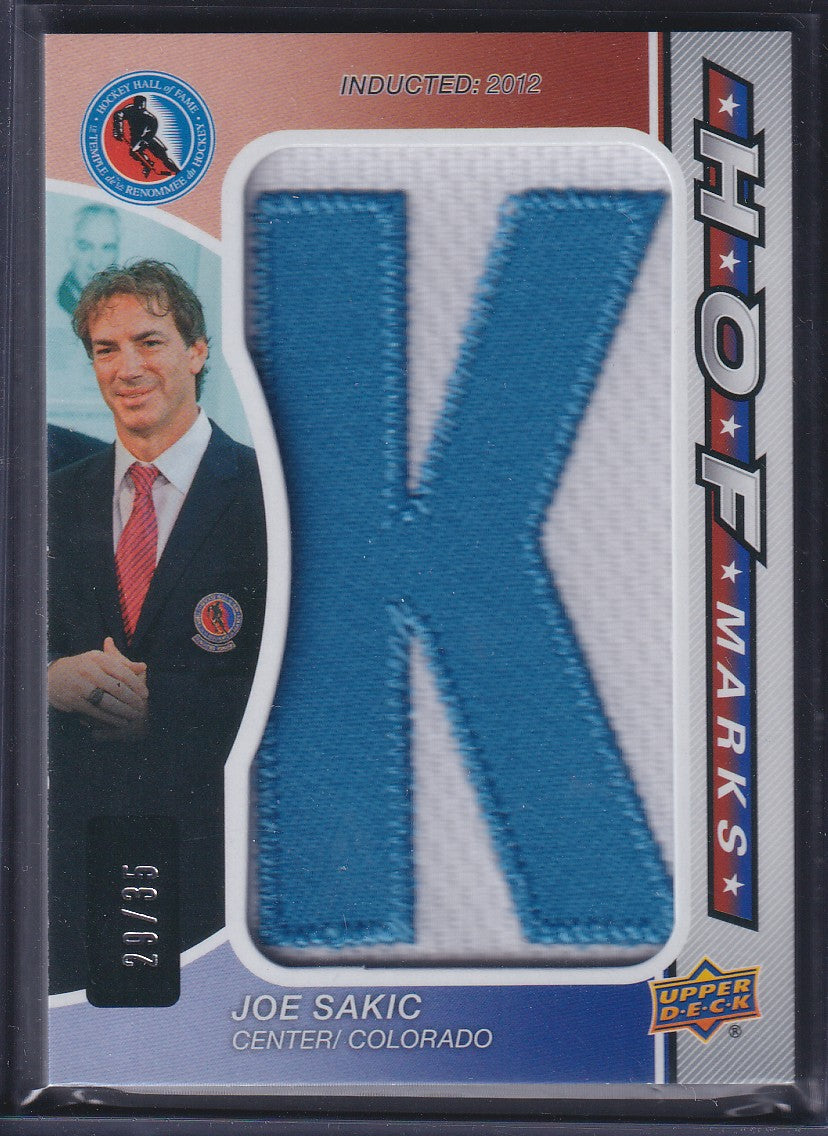 JOE SAKIC - 2024 SP Game Used HOF Marks K #HOFM-JS, /35