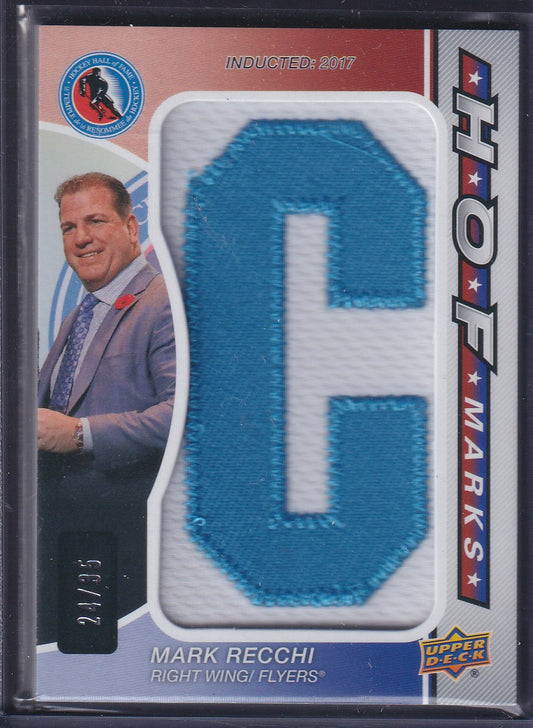 MARK RECCHI - 2024 SP Game Used HOF Marks C #HOFM-MR, /35