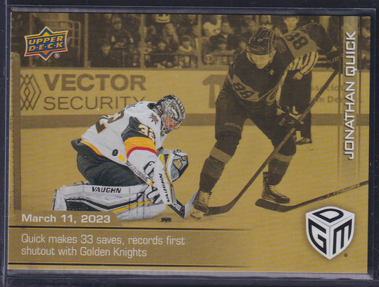 JONATHAN QUICK - 2022 NHL Game Dated Moments GOLD #64, /100