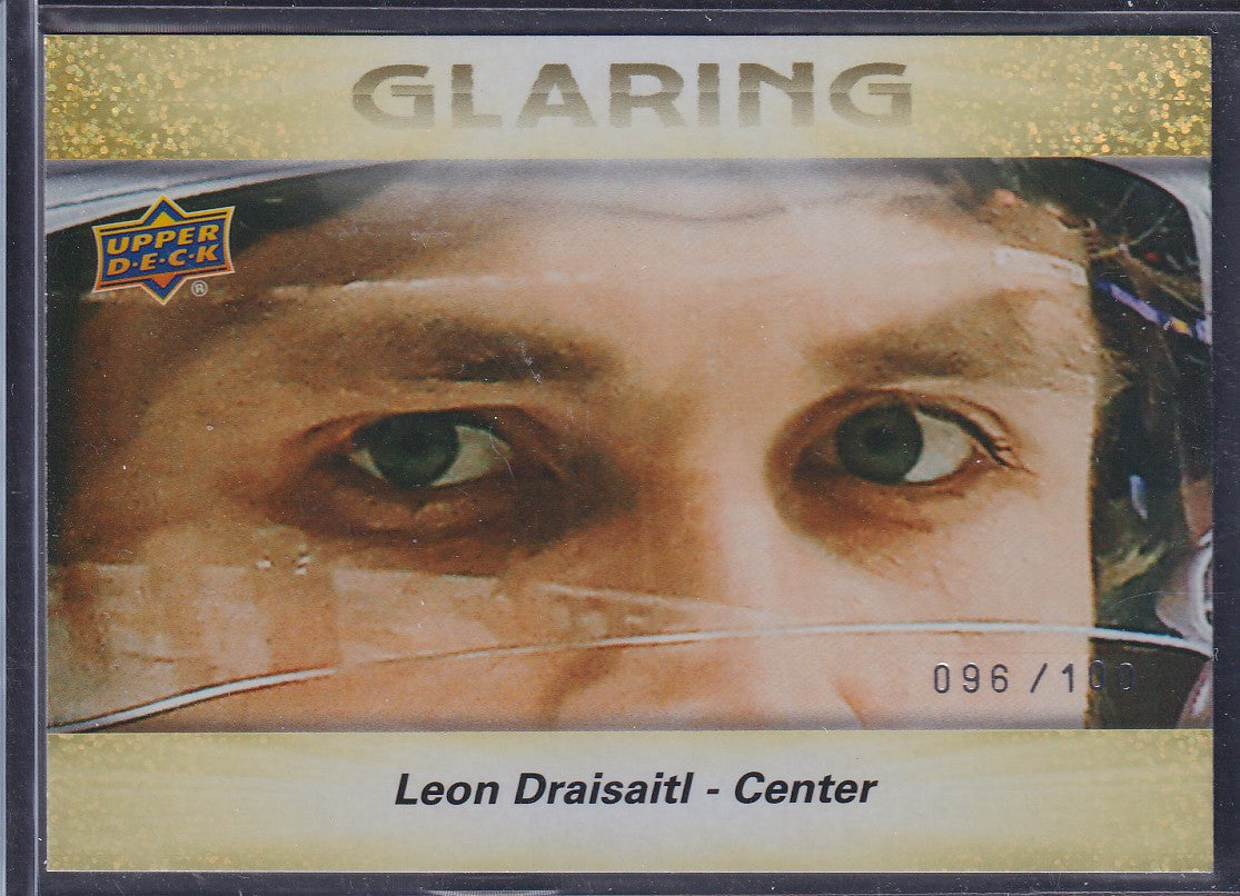 LEON DRAISAITL - 2023 Upper Deck Series 2 Glaring GOLD #GL-5, /100