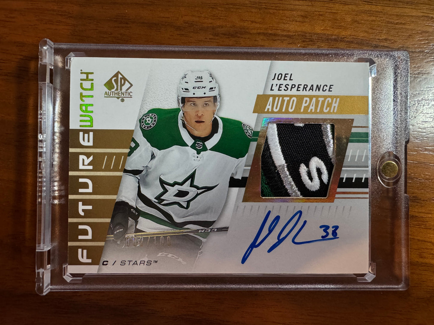 JOEL L'ESPERANCE - 2019 SP Authentic Future Watch Auto Patch #178, /100