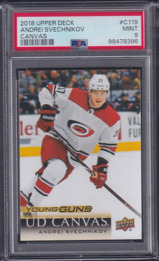 ANDREI SVECHNIKOV - 2018 Upper Deck Young Guns Canvas #C119, PSA 9