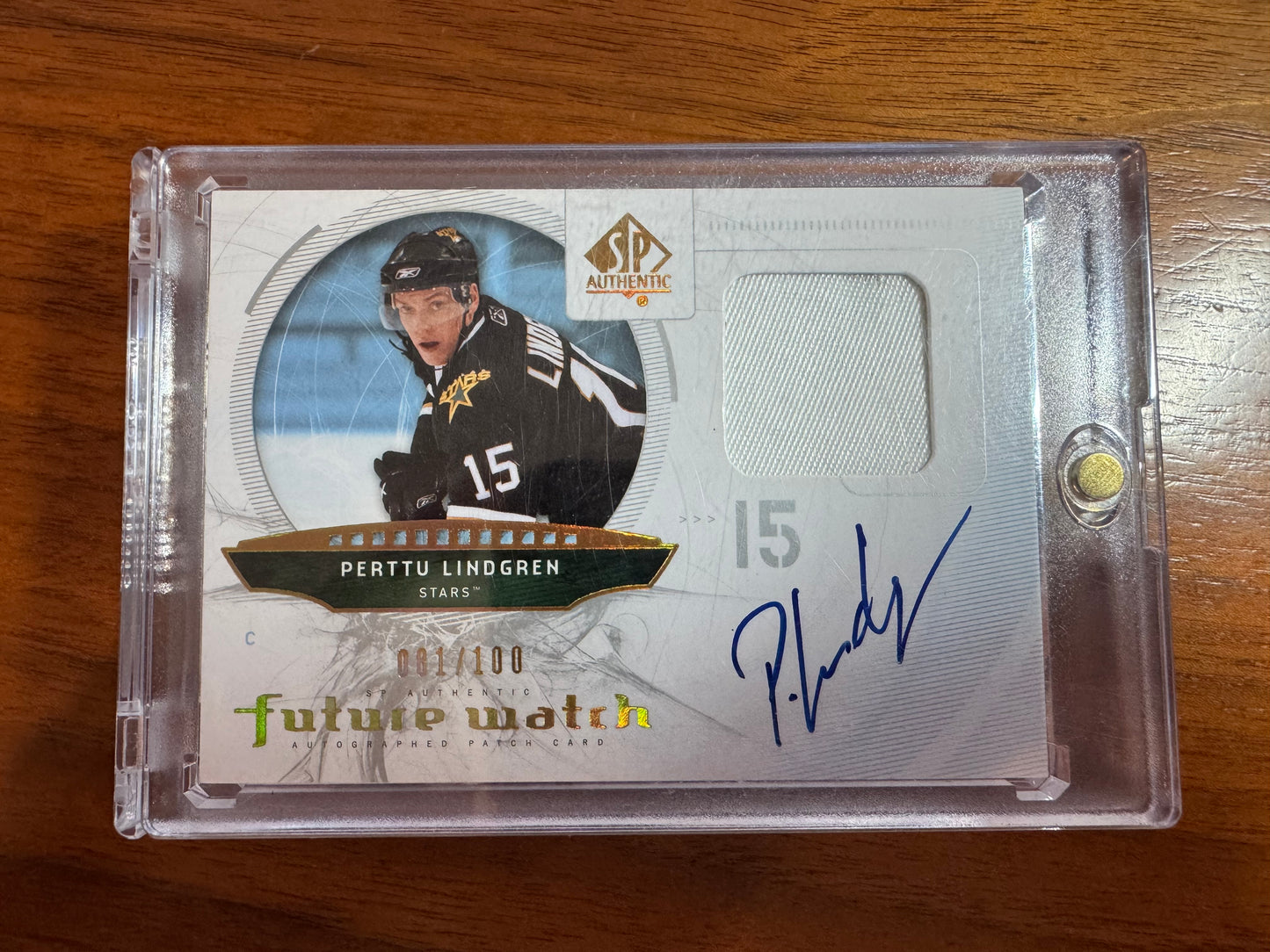 PERTTU LINDGREN - 2009 SP Authentic Future Watch Auto Patch #258, /100