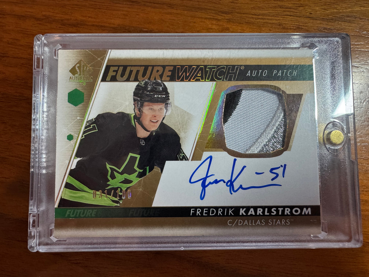 FREDRIK KARLSTROM - 2022 SP Authentic Future Watch Auto Patch #FWAP-FK, /100