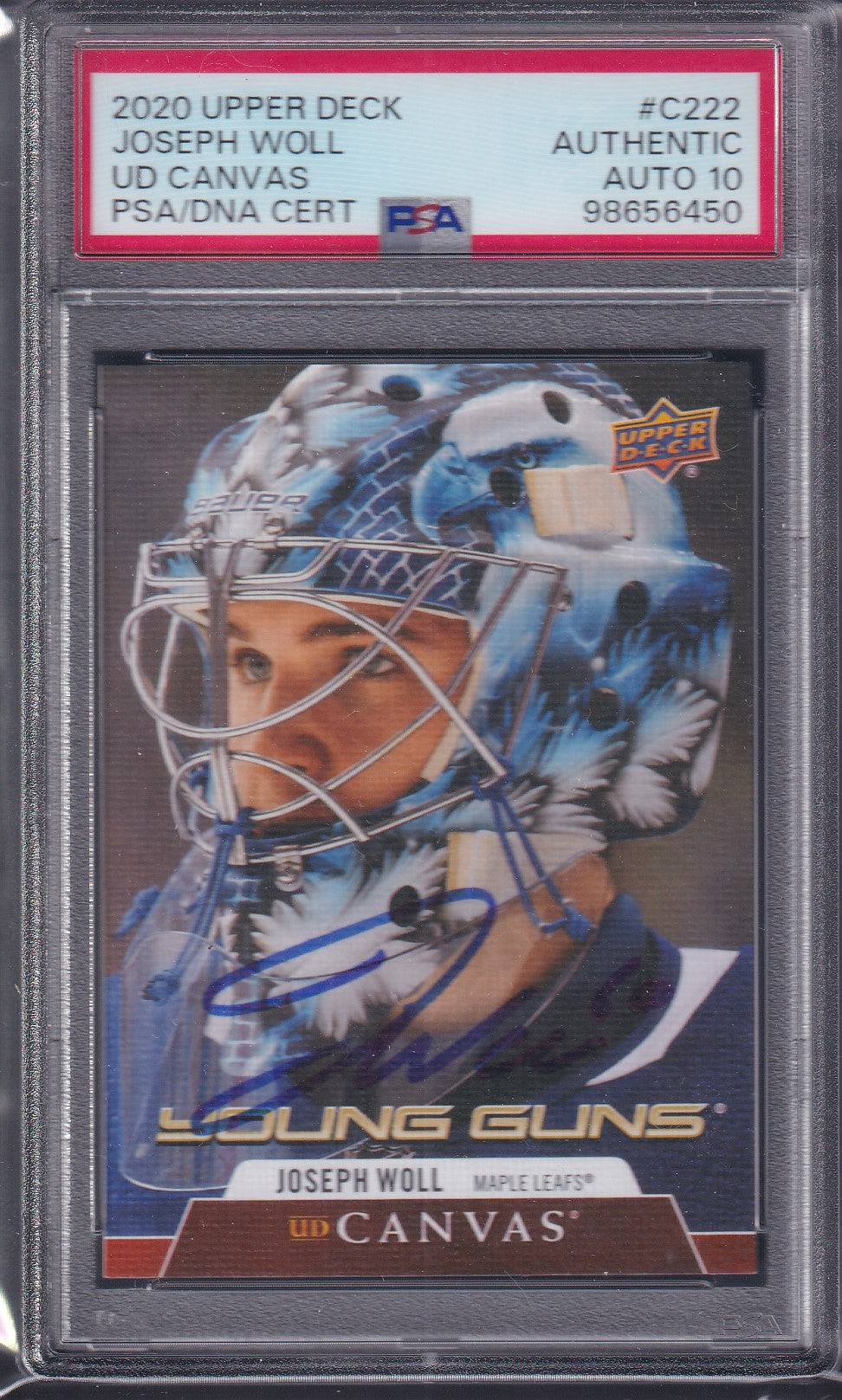 JOSEPH WOLL - 2020 Upper Deck Young Guns Canvas AUTO #C222, PSA Auto 10