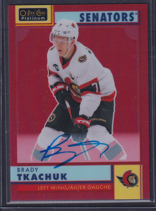 BRADY TKACHUK - 2022 O-Pee-Chee Platinum Red Auto #R-62