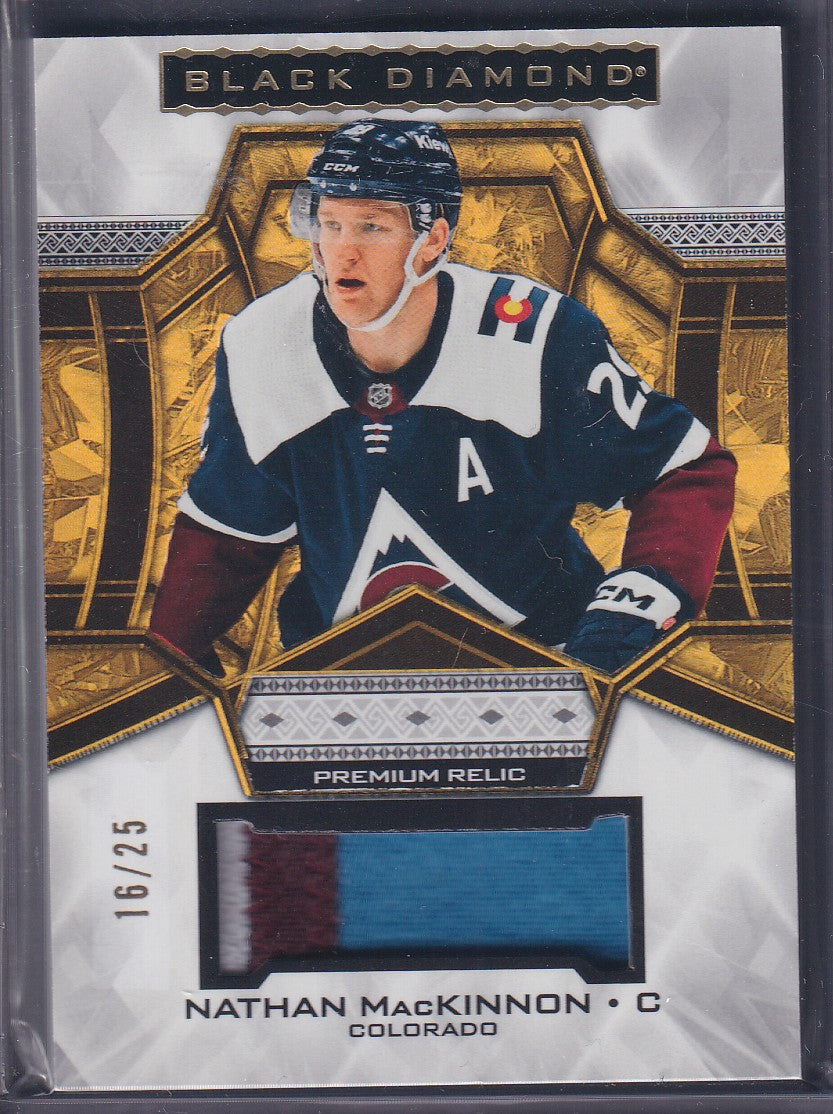 NATHAN MACKINNON - 2024 Black Diamond Premium Relic Patch #BDB-NM, /25