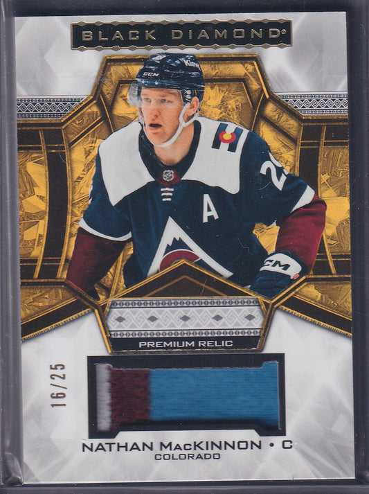 NATHAN MACKINNON - 2024 Black Diamond Premium Relic Patch #BDB-NM, /25