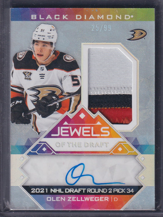 OLEN ZELLWEGER - 2024 Black Diamond Jewels of the Draft Auto Patch #JD-OZ, /99