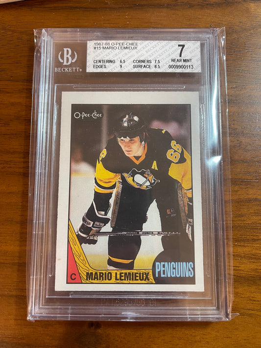 MARIO LEMIEUX - 1987 O-Pee-Chee #15, BGS 7