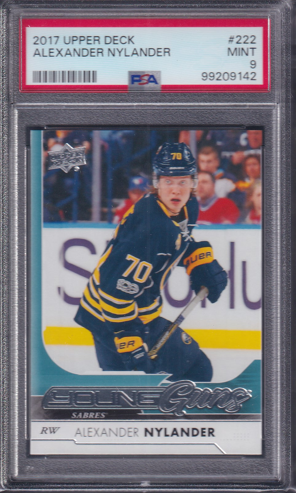 ALEXANDER NYLANDER - 2017 Upper Deck Young Guns #222, PSA 9