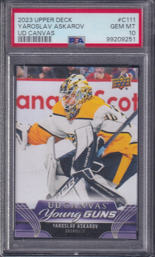 YAROSLAV ASKAROV - 2023 Upper Deck Young Guns Canvas #C111, PSA 10