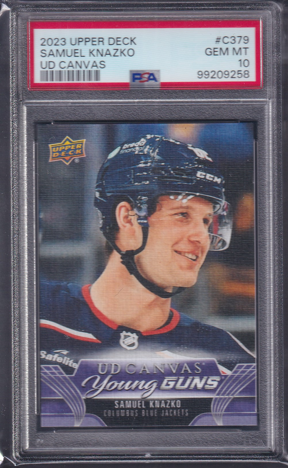 SAMUEL KNAZKO - 2023 Upper Deck Young Guns Canvas Canvas #C379, PSA 10