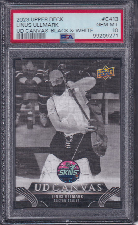 LINUS ULLMARK - 2023 Upper Deck UD BLACK CANVAS #C413, PSA 10