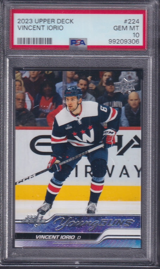 VINCENT IORIO - 2023 Upper Deck Young Guns #224, PSA 10