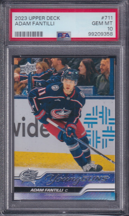 ADAM FANTILLI - 2023 Upper Deck Young Guns #711, PSA 10