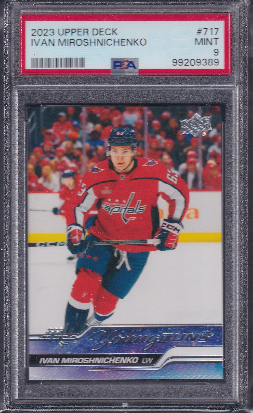 IVAN MIROSHNICHENKO - 2023 Upper Deck Young Guns #717, PSA 9