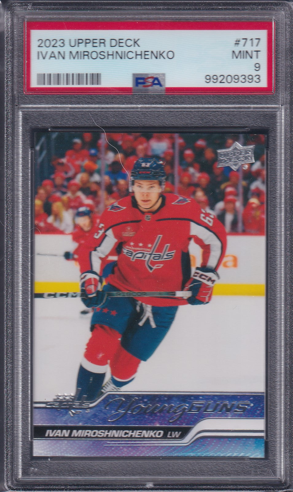 IVAN MIROSHNICHENKO - 2023 Upper Deck Young Guns #717, PSA 9