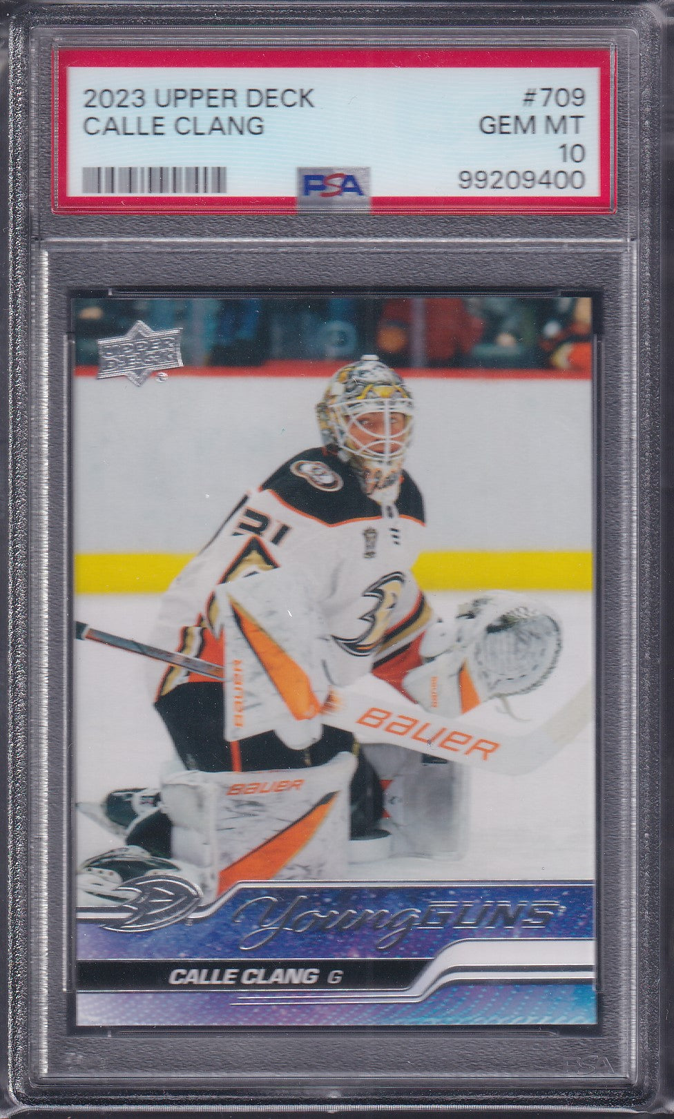 CALLE CLANG - 2023 Upper Deck Young Guns #709, PSA 10