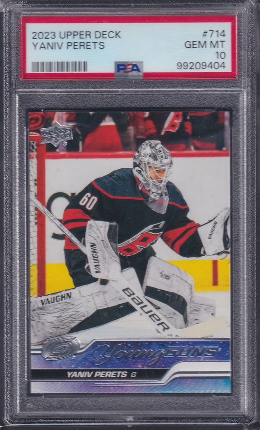 YANIV PERETS - 2023 Upper Deck Young Guns #714, PSA 10