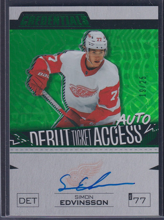 SIMON EDVINSSON - 2023 Upper Deck Debut Ticket Credentials Auto #DTAA-SE, /25