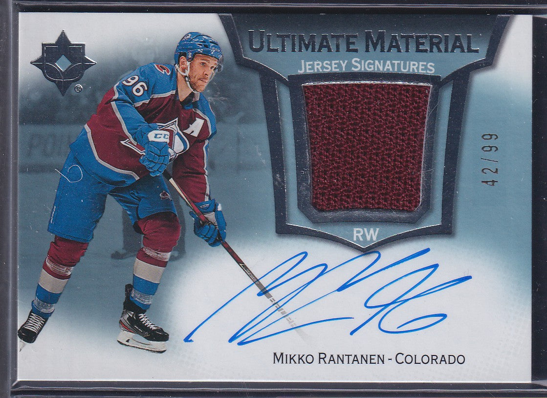 MIKKO RANTANEN - 2022 Ultimate Material Jersey Signatures Auto Patch #UMS-MR /99