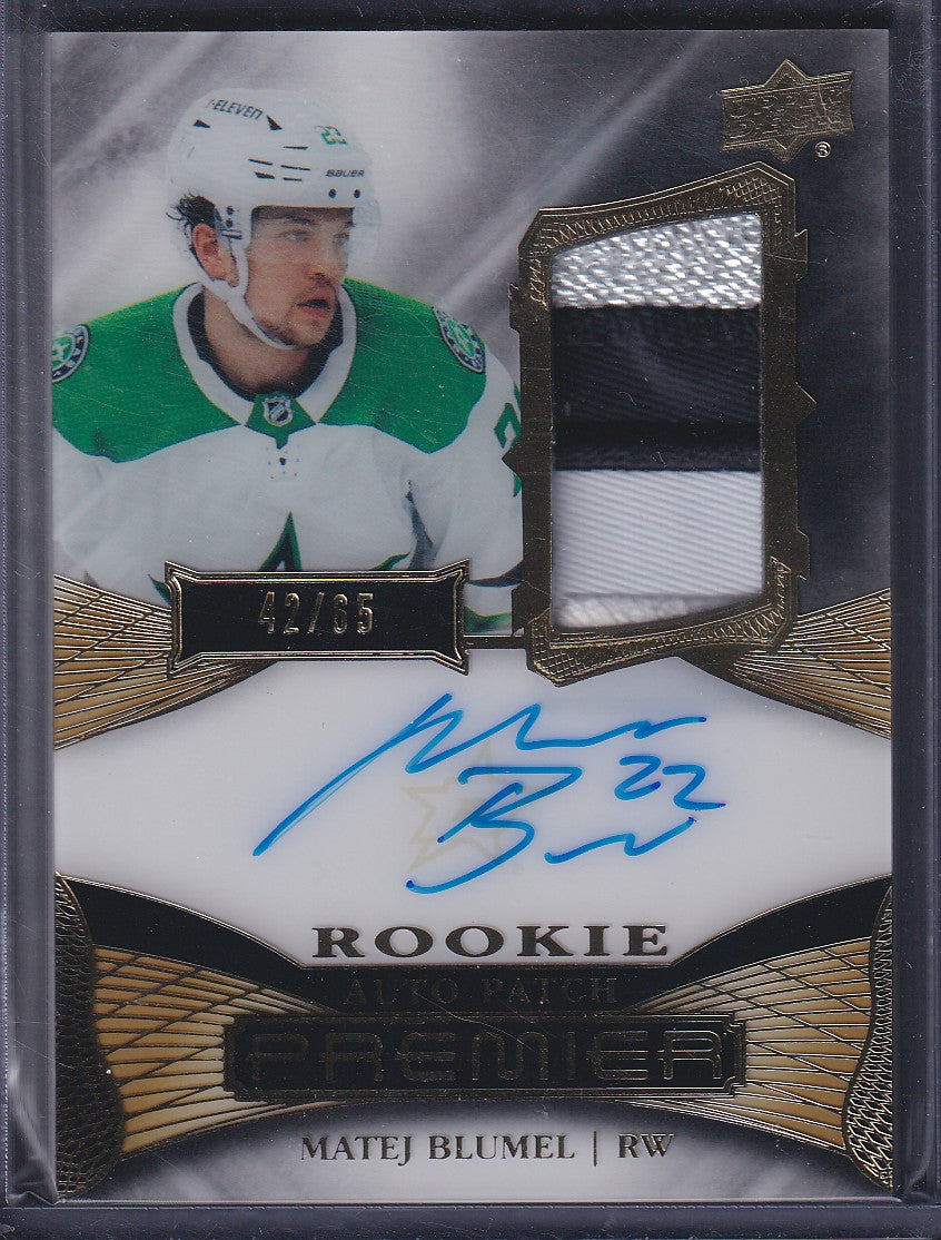 MATEJ BLUMEL - 2022 Upper Deck Premier Rookie Auto Patch #AR-BL, /65