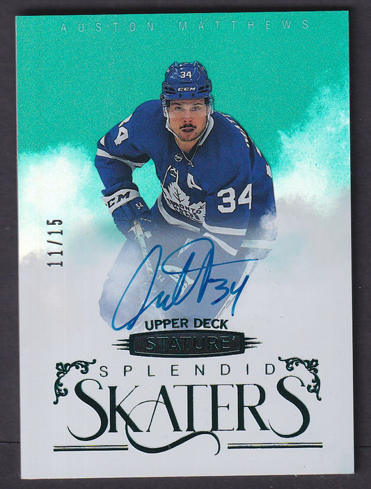 AUSTON MATTHEWS - 2022 Upper Deck Stature Splendid Skaters Auto #SS-21, /15