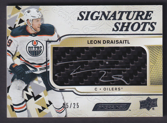 LEON DRAISAITL - 2019 Upper Deck Engrained Signature Shots Auto #SS-LD, /25