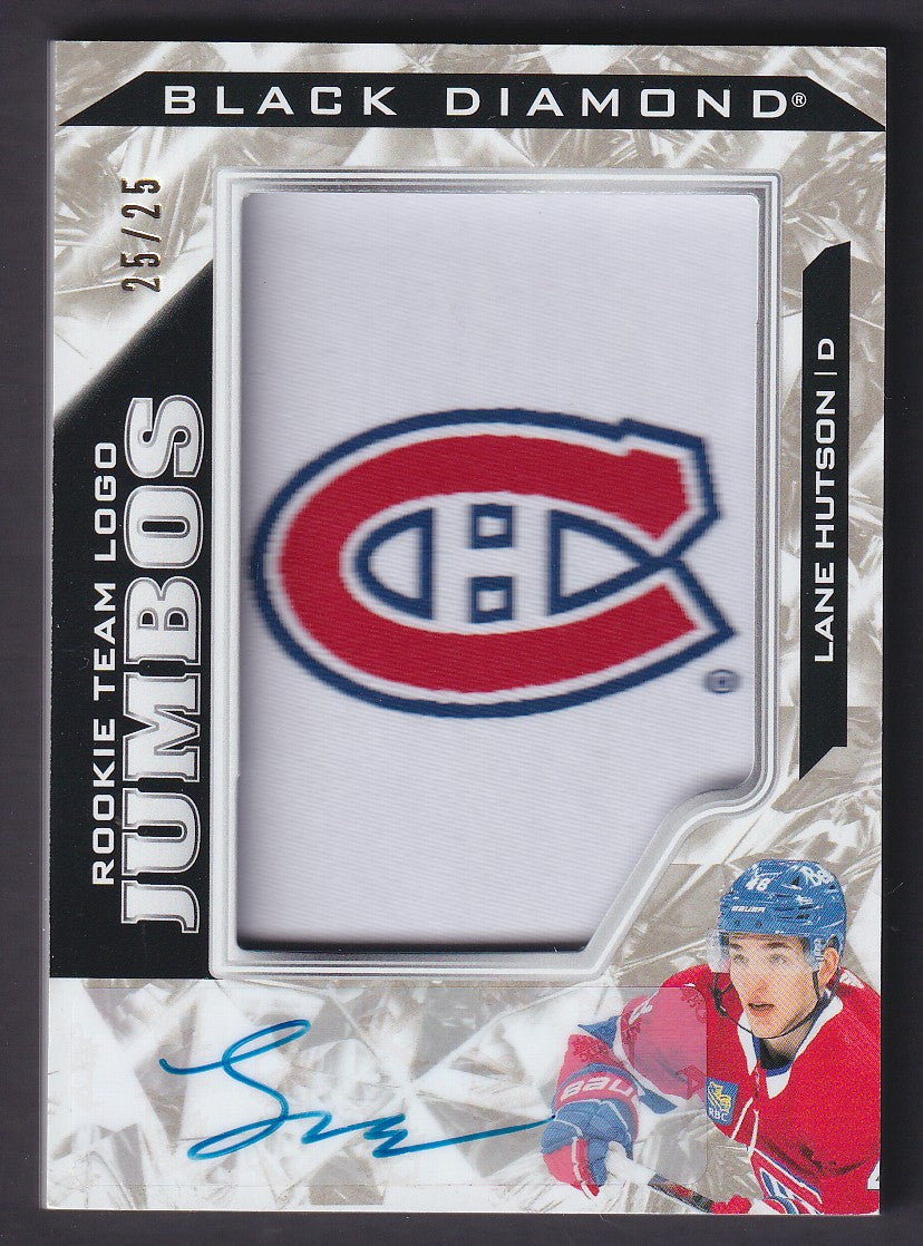 LANE HUTSON - 2024 Black Diamod Rookie Team Logo Jumbos Auto #RTL-LH, /25