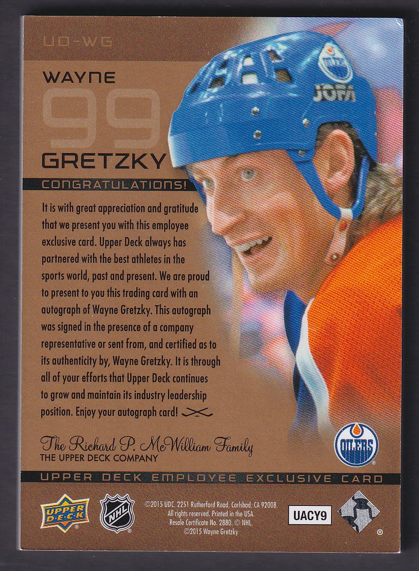 WAYNE GRETZKY - 2015 Upper Deck Employee Exclusive Auto #UD-WG