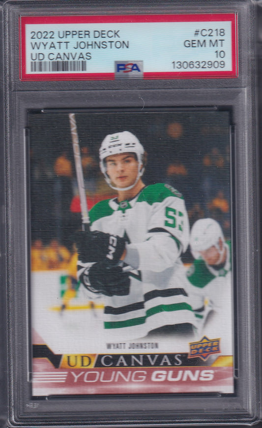 WYATT JOHNSTON - 2022 Upper Deck Young Guns Canvas #C218, PSA 10
