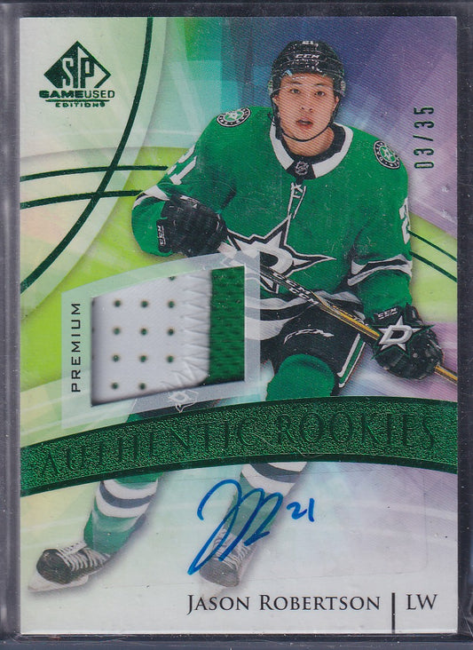 JASON ROBERTSON - 2020 UD SP Game Used Authentic Rookies Auto Patch #146, /35