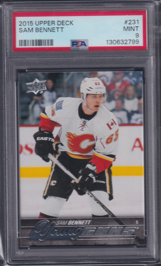 SAM BENNETT - 2015 Upper Deck Young Guns #231, PSA 9