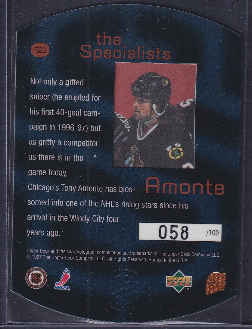 TONY AMONTE - 1997 Upper Deck The Specialists Die Cut #S23, /100