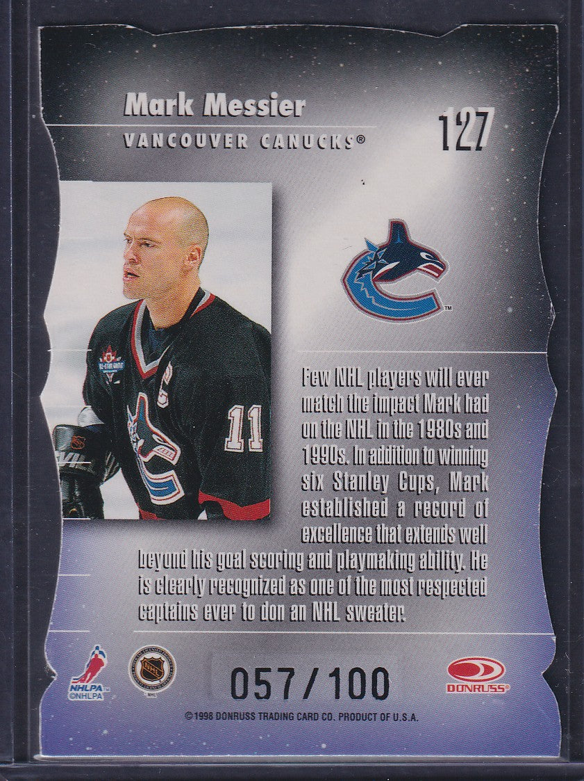 MARK MESSIER - 1997 Donruss Elite Status Generations Die Cut #127, /100