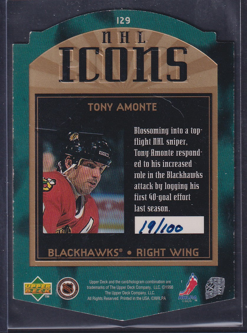 TONY AMONTE - 1997 SP Authentic NHL Icons Die Cut #129, /100