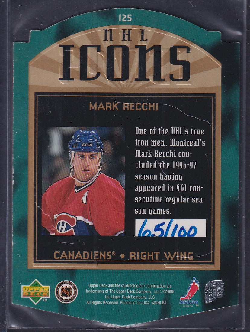 MARK RECCHI - 1997 SP Authentic NHL Icons Die Cut #125, /100