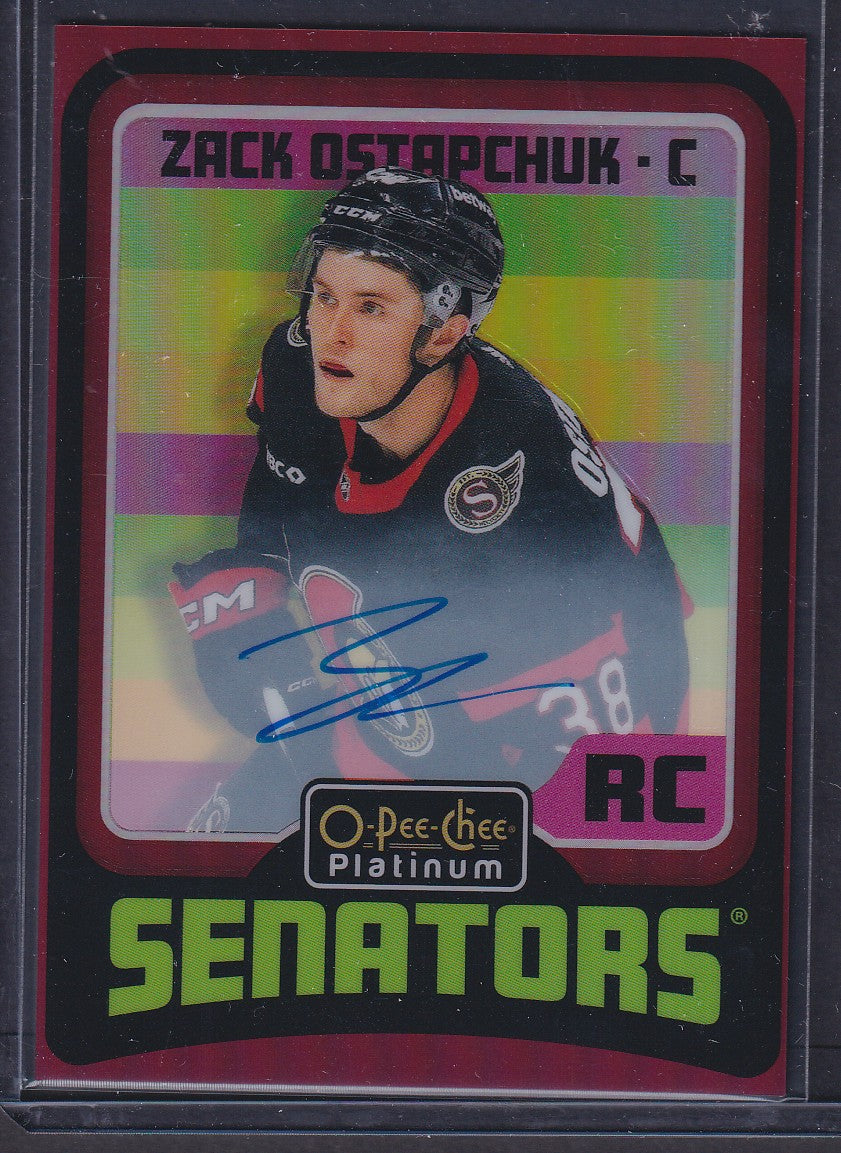 ZACK OSTAPCHUK - 2024 O-Pee-Chee Platinum Rookie RED RAINBOW AUTO #R85