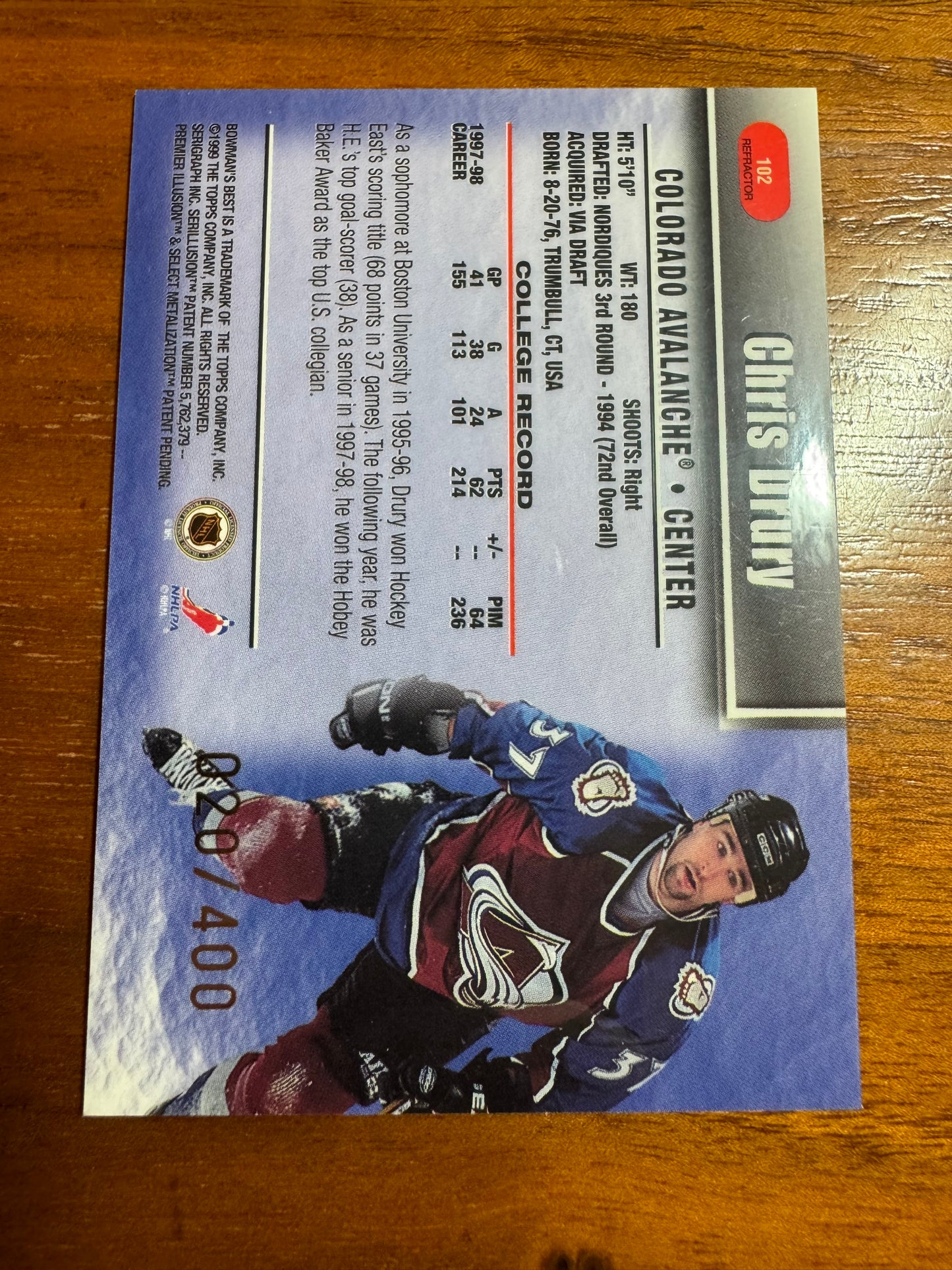 CHRIS DRURY - 1998 Bowman's Best REFRACTOR #102, /400