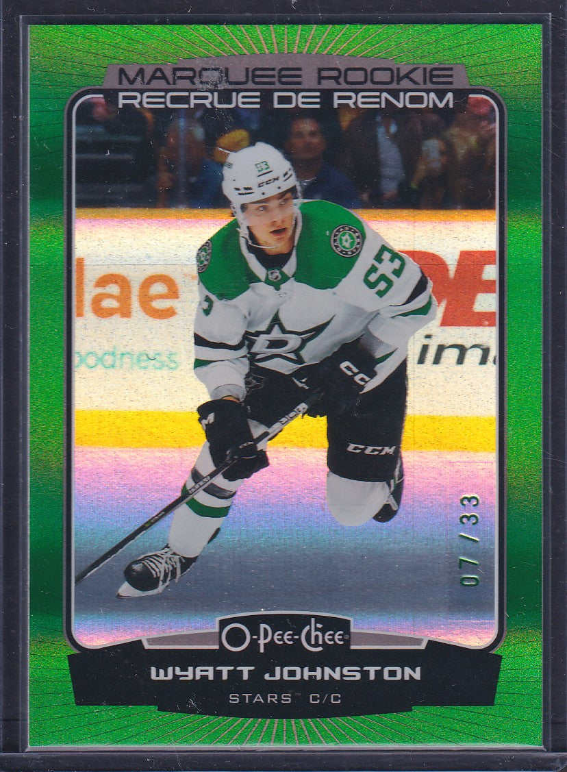 WYATT JOHNSTON - 2022 O-Pee-Chee Marquee Rookie GREEN #597, /33