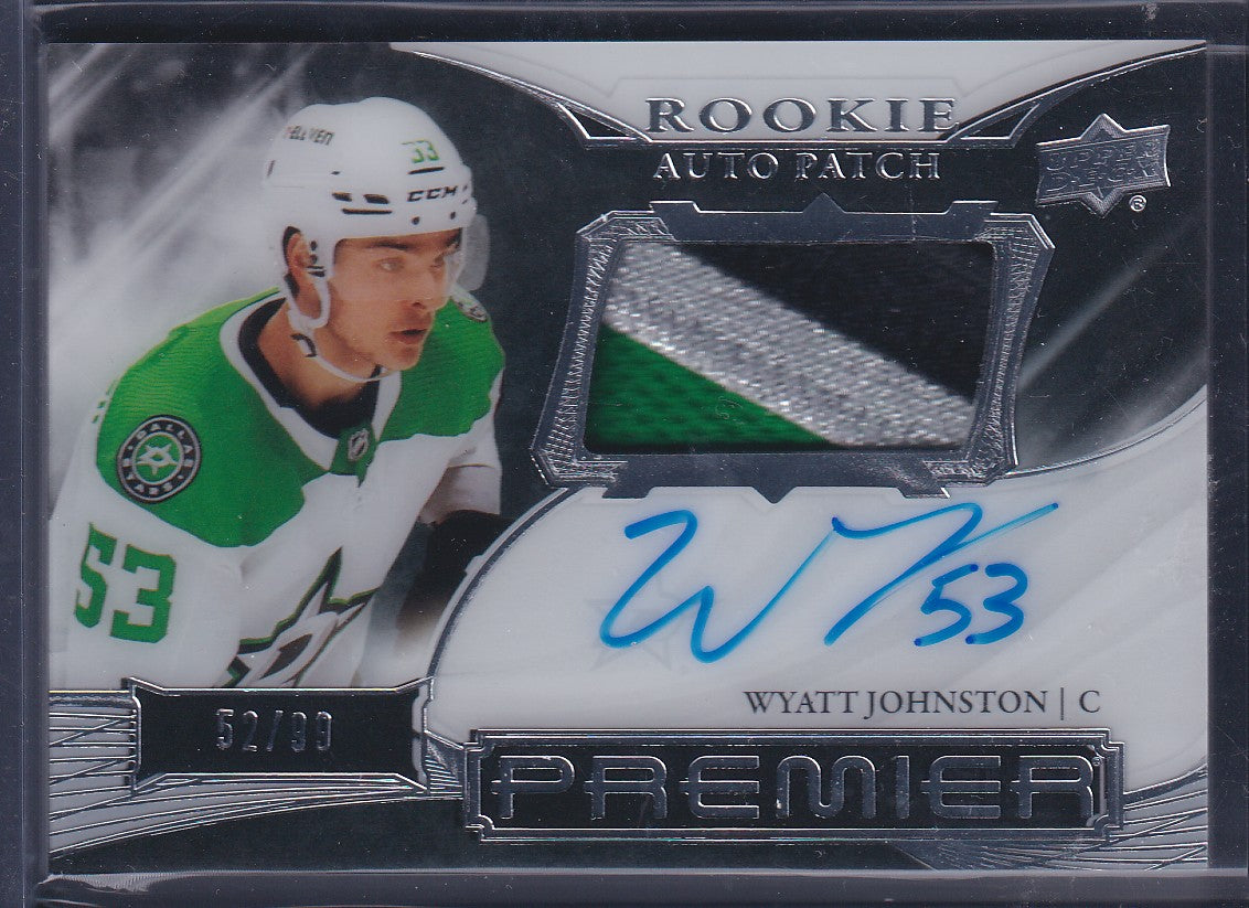 WYATT JOHNSTON - 2022 Upper Deck Premier Rookie Auto Patch #AHR-WJ, /99