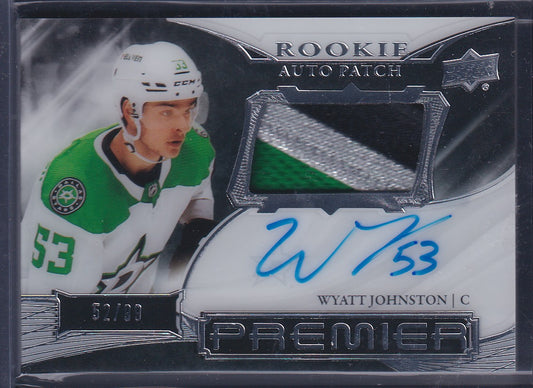 WYATT JOHNSTON - 2022 Upper Deck Premier Rookie Auto Patch #AHR-WJ, /99