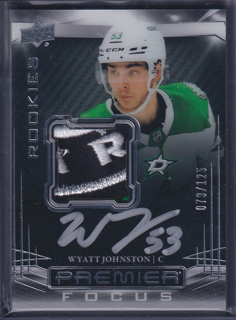 WYATT JOHNSTON - 2022 Upper Deck Premier Focus Rookie Auto Patch #PFPR-WJ, /125