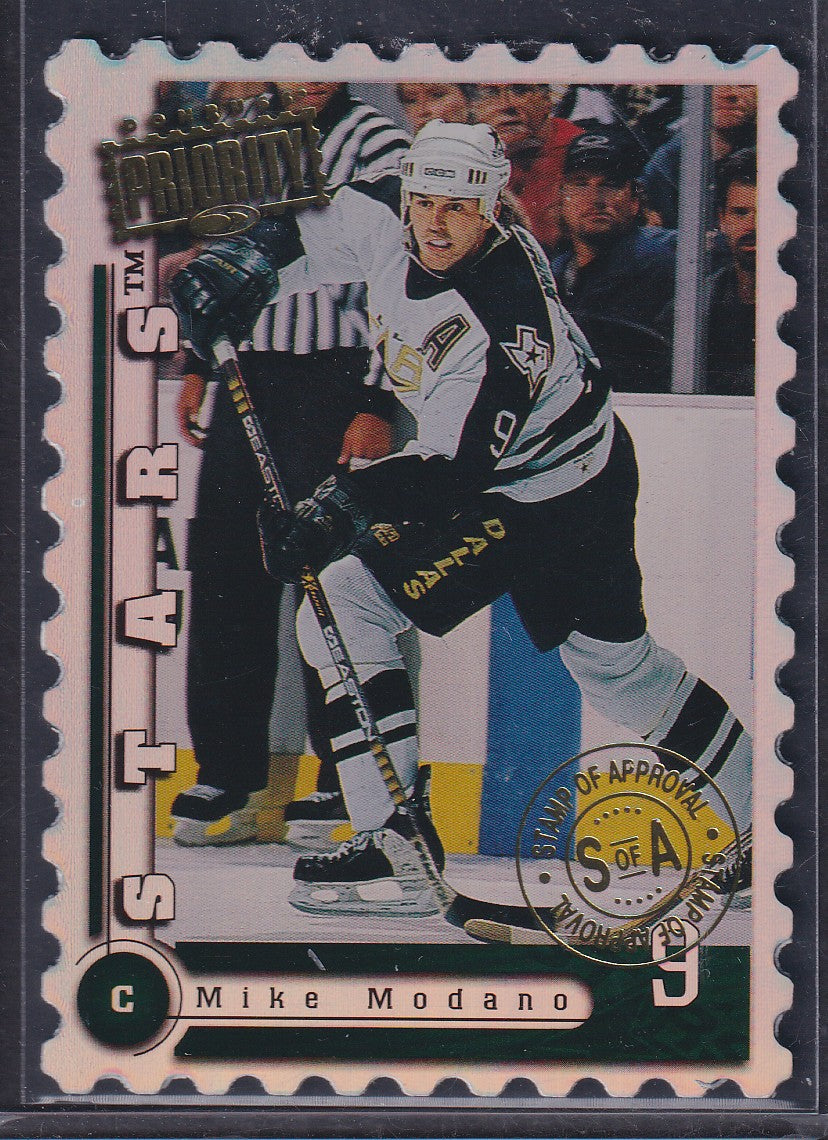 MIKE MODANO - 1997 Donruss Priority Stamp of Approval #11, /100