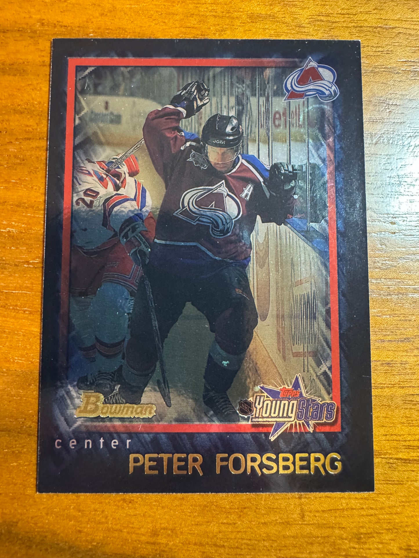 PETER FORSBERG - 2001 Topps Bowman Young Stars BLANK BACK #73