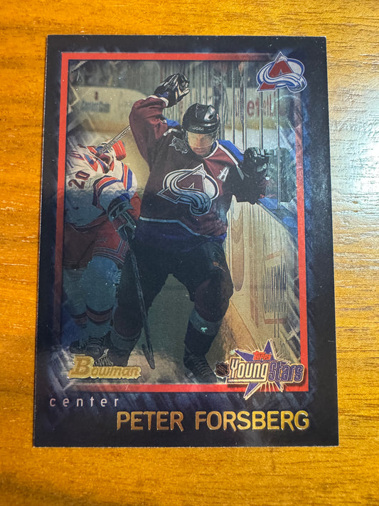 PETER FORSBERG - 2001 Topps Bowman Young Stars BLANK BACK #73